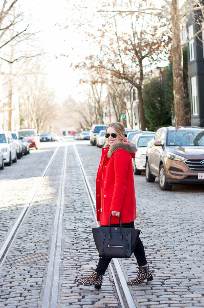 Winter Red Coat Outfit