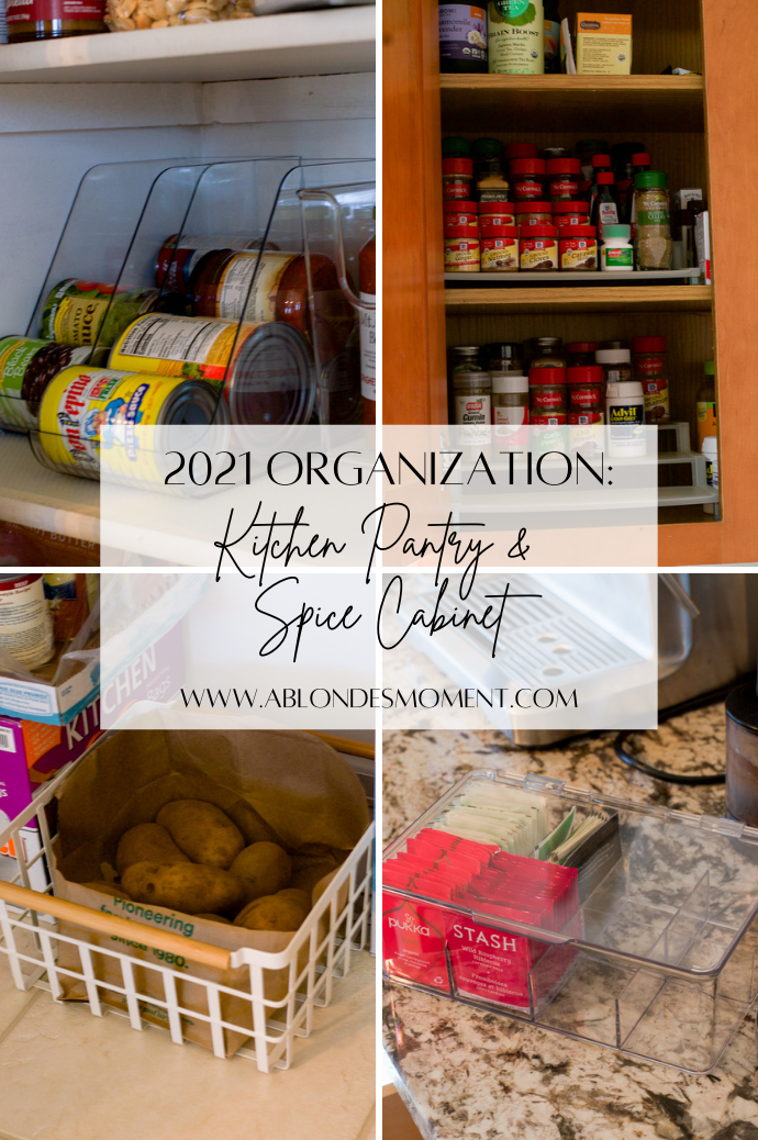 2021 Organization: Kitchen Pantry & Spice Cabinet - A Blonde's Moment